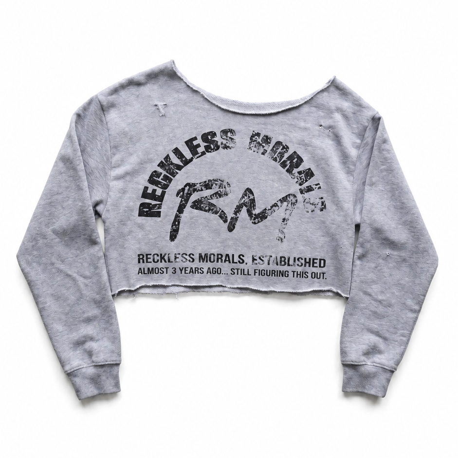 Off the shoulder Distressed Crop Top
